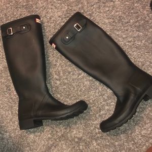 Hunter Matte Black Tall Rain boots